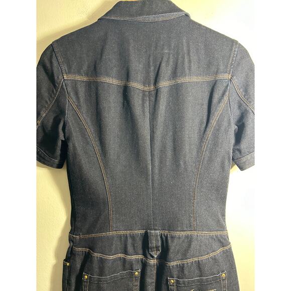Armani Exchange Jean gold Zip Jean Dress  Size 10 - Picture 13 of 14